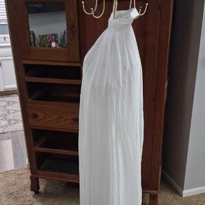 Elegant White Halter Dress